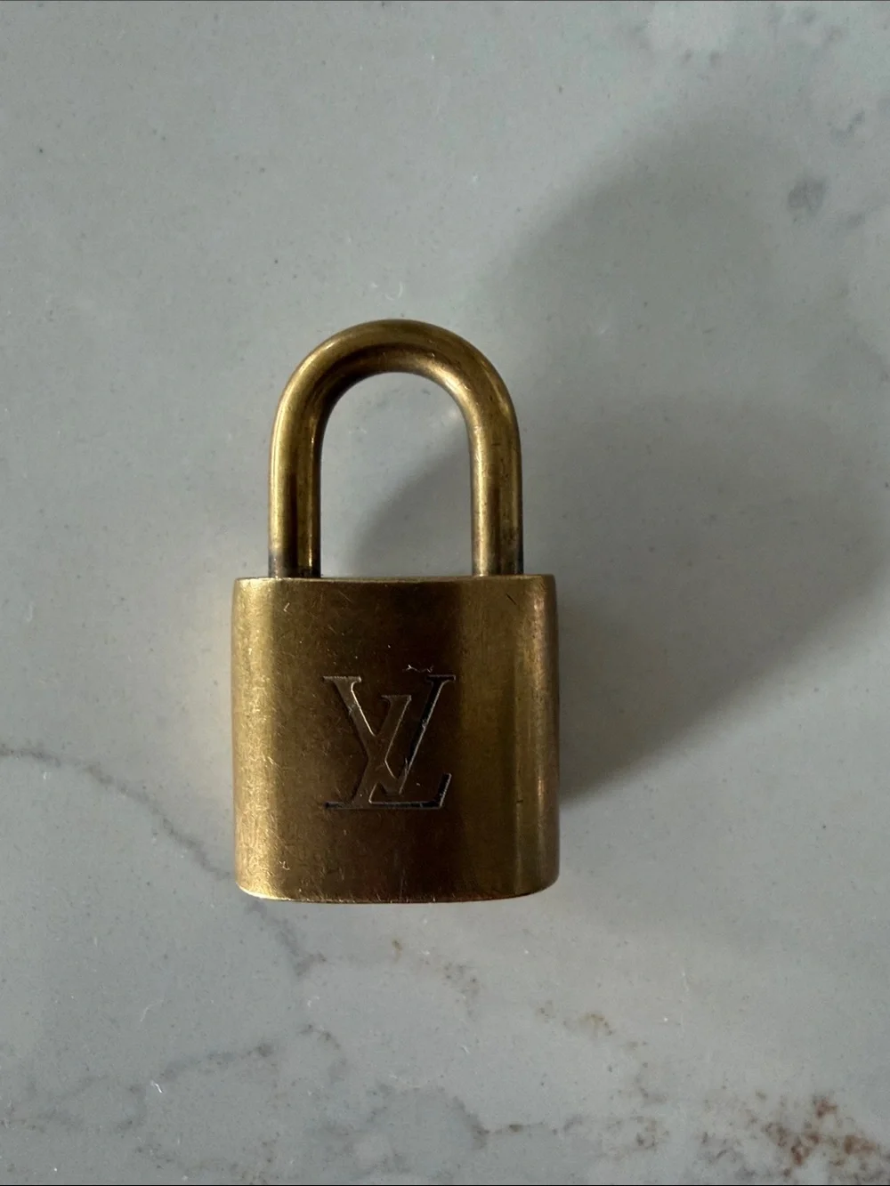 Louis Vuitton Brass Gold Tone Padlock only with LV Monogram